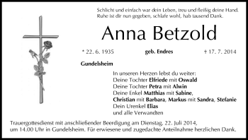 Anzeige von Anna Betzold von MGO