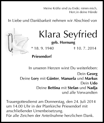 Anzeige von Klara Seyfried von MGO