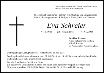 Anzeige von Eva Schreier von MGO