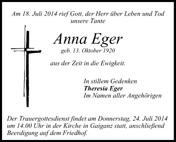 Anzeige von Anna Eger von MGO