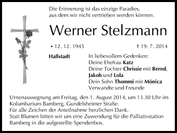 Anzeige von Werner Stelzmann von MGO