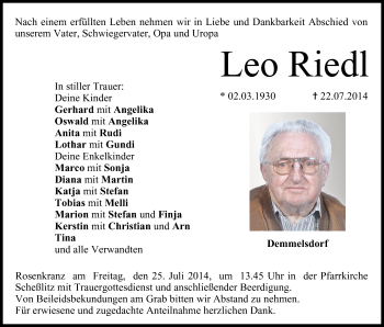 Anzeige von Leo Riedl von MGO