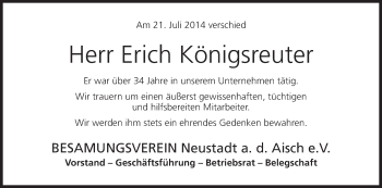 Anzeige von Erich Königsreuter von MGO
