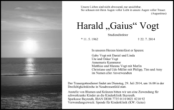 Anzeige von Harald Vogt von MGO