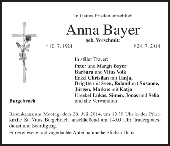 Anzeige von Anna Bayer von MGO