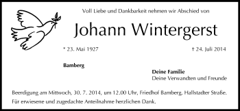 Anzeige von Johann Wintergerst von MGO