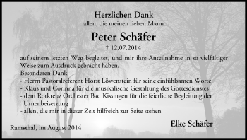 Anzeige von Peter Schäfer von MGO