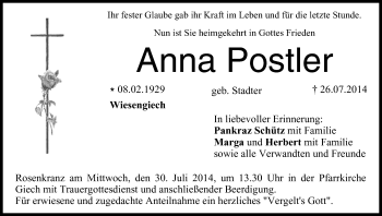 Anzeige von Anna Postler von MGO