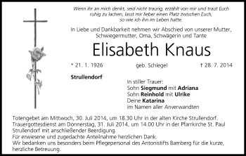 Anzeige von Elisabeth Knaus von MGO