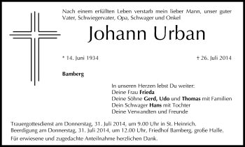Anzeige von Johann Urban von MGO