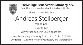 Anzeige von Andreas Stollberger von MGO