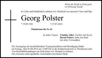 Anzeige von Georg Polster von MGO