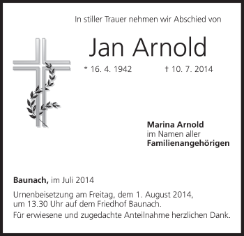 Anzeige von Jan Arnold von MGO