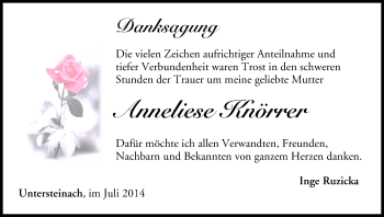 Anzeige von Anneliese Knörrer von MGO