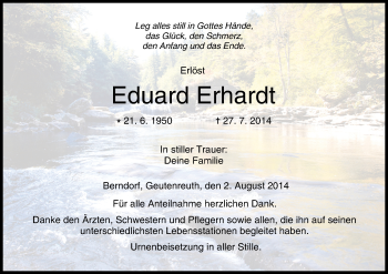 Anzeige von Eduard Erhardt von MGO
