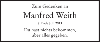 Anzeige von Manfred Weith von MGO