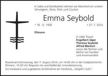 Anzeige von Emma Seybold von MGO