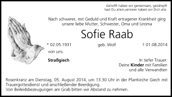 Anzeige von Sofie Raab von MGO