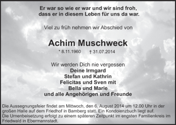 Anzeige von Achim Muschweck von MGO