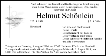 Anzeige von Helmut Schönlein von MGO