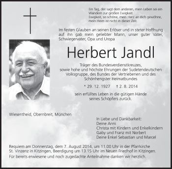 Anzeige von Herbert Jandl von MGO