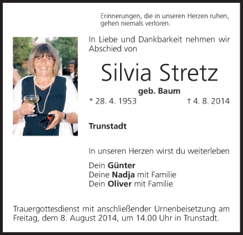 Anzeige von Silvia Stretz von MGO