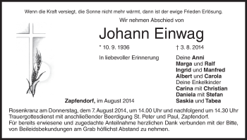 Anzeige von Johann Einwag von MGO