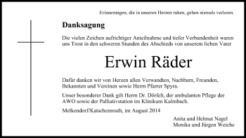 Anzeige von Erwin Räder von MGO