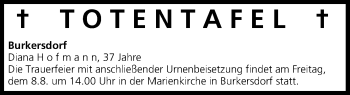 Anzeige von Totentafel vom 07.08.2014 von MGO