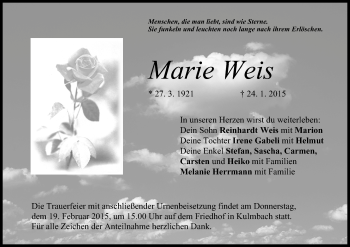 Anzeige von Marie Weis von MGO