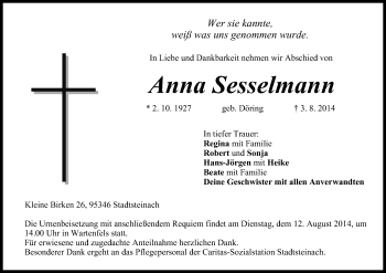 Anzeige von Anna Sesselmann von MGO