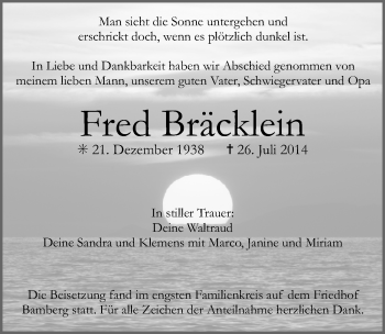 Anzeige von Fred Bräcklein von MGO