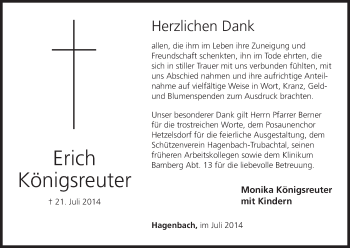 Anzeige von Erich Königsreuter von MGO