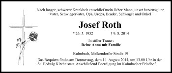 Anzeige von Josef Roth von MGO
