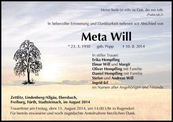 Anzeige von Meta Will von MGO