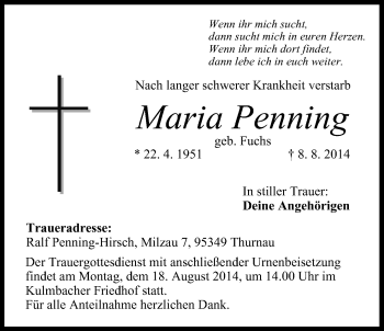 Anzeige von Maria Penning von MGO