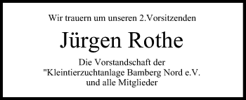 Anzeige von Jürgen Rothe von MGO