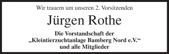 Anzeige von Jürgen Rothe von MGO