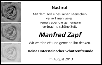 Anzeige von Manfred Zapf von MGO
