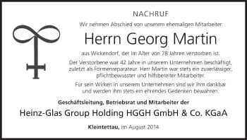 Anzeige von Georg Martin von MGO