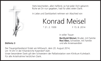Anzeige von Konrad Meisel von MGO