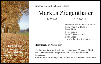 Anzeige von Markus Ziegenthaler von MGO