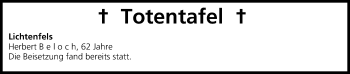 Anzeige von Totentafel vom 23.08.2014 von MGO