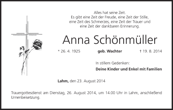 Anzeige von Anna Schönmüller von MGO