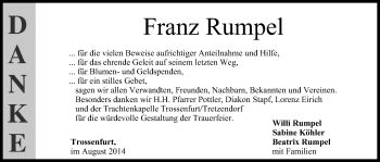 Anzeige von Franz Rumpel von MGO