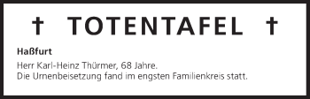 Anzeige von Totentafel vom 29.08.2014 von MGO