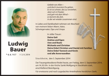 Anzeige von Ludwig Bauer von MGO
