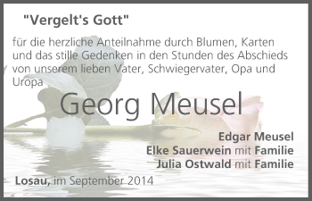 Anzeige von Georg Meusel von MGO