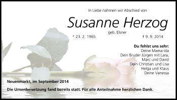 Anzeige von Susanne Herzog von MGO