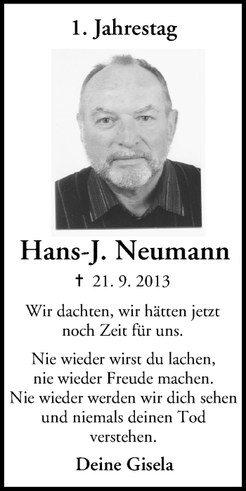 Anzeige von Hans-J. Neumann von MGO